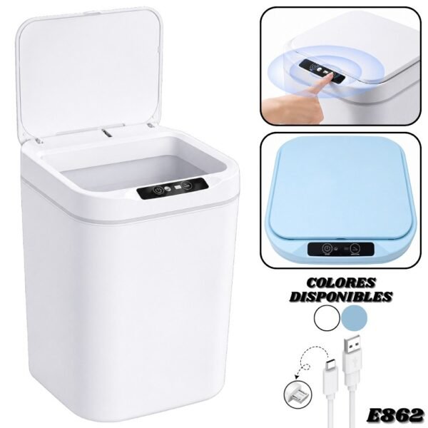 Bote Caneca De Basura Inteligente Con Sensor De Movimiento Recargable