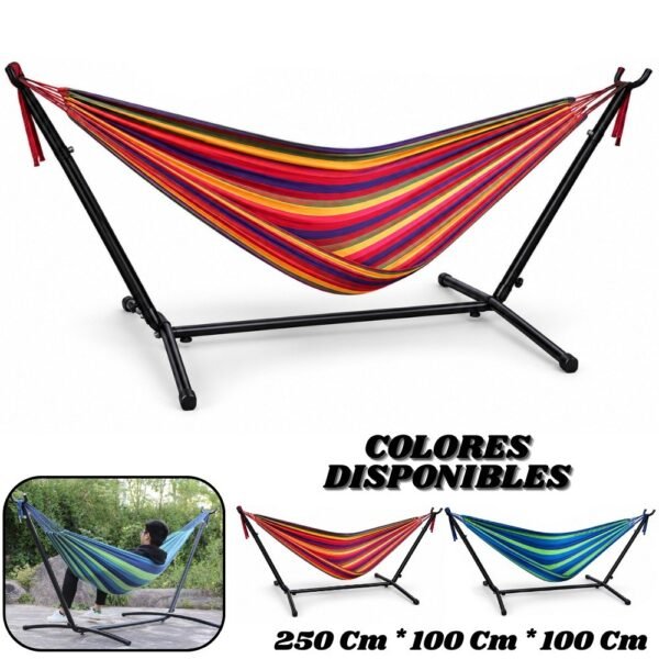 Hamaca Portatil Con Soporte Metalico Desarmable Para Camping