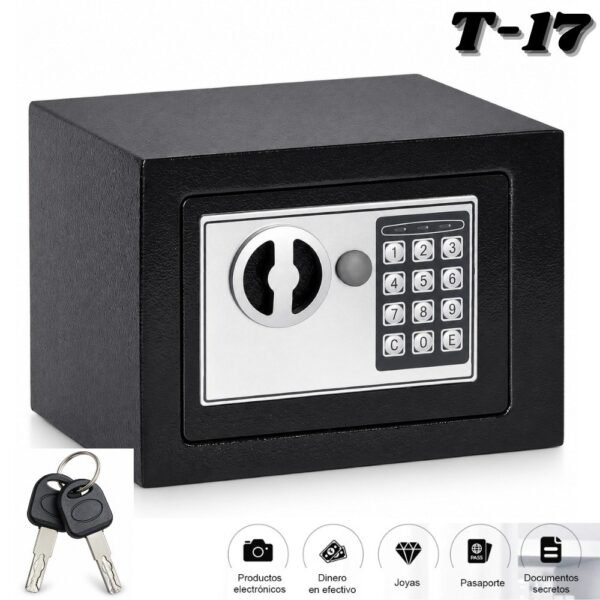 Caja Fuerte De Seguridad Digital Electronica Con Llave T-17