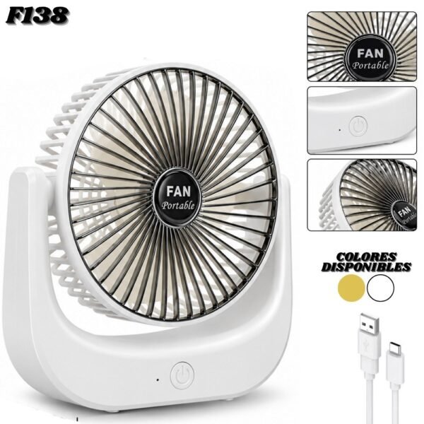 Ventilador Recargable Usb Portatil 3 Velocidades F138