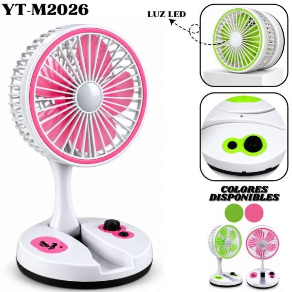 Ventilador Recargable Usb Portatil Velocidad Regulable YT-M2026