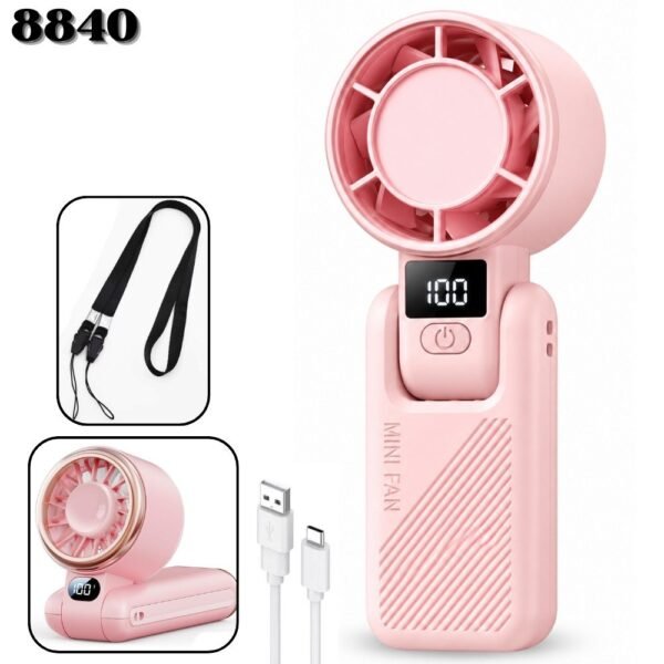Ventilador Recargable Usb Portatil Con Correa De Transporte 8840