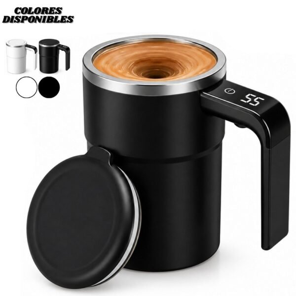 Vaso Mug Mezclador Magnetico Recargable Con Pantalla Digital