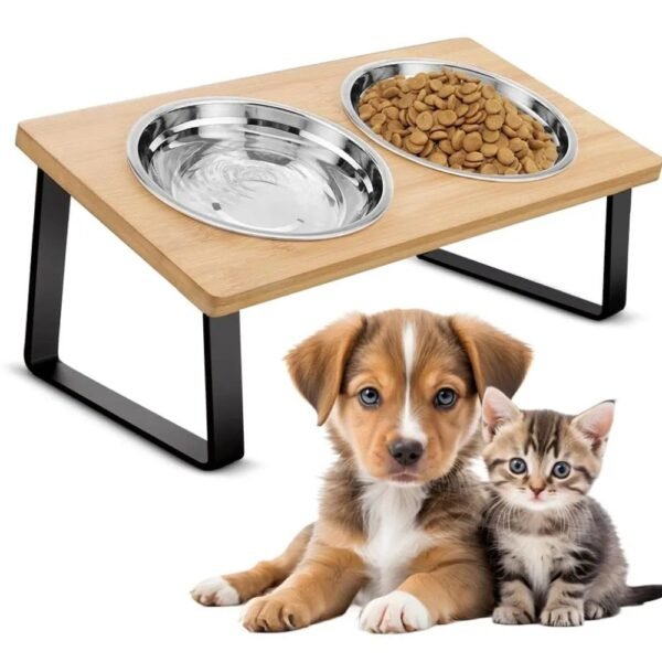 Comedero Elevado Doble Para Mascotas