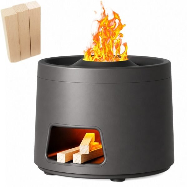 Humidificador Difusor De Aromas Chimenea Ambientador Negro