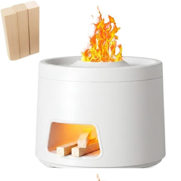 Humidificador Difusor De Aromas Chimenea Ambientador Blanco