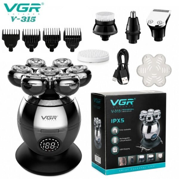Combo Maquina Rasuradora De Afeitar Shaver 5 En 1 Vgr V-315