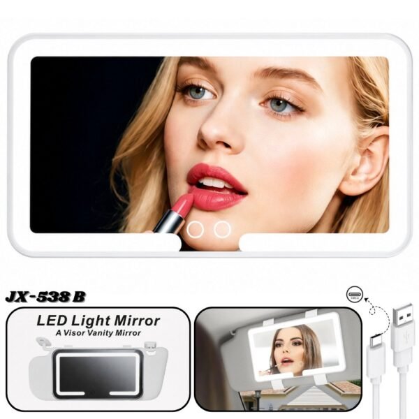 Espejo Con Luz Led Recargable Para Parasol Visera De Automovil