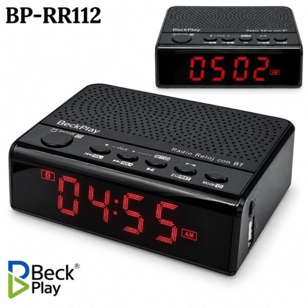 Radio Reloj Despertador Digital Fm Bluetooth Recargable Bp-rr112