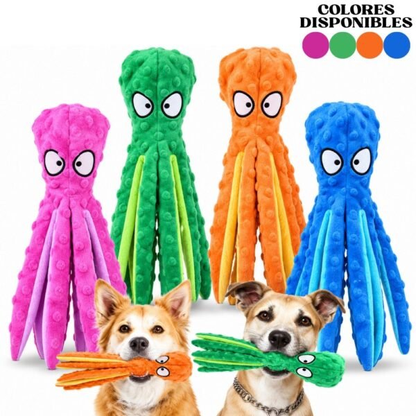 Peluche Juguete Interactivo para mascotas pulpo con sonidos