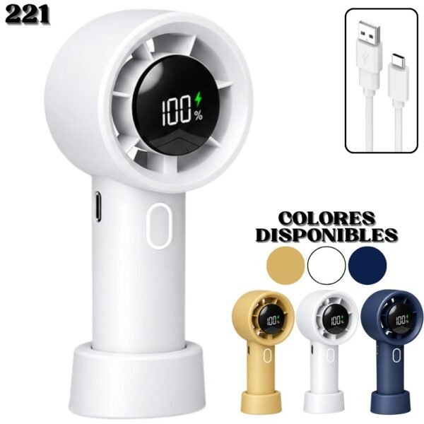 Ventilador Recargable Usb Portatil Con Base Velocidades Ajustables 221