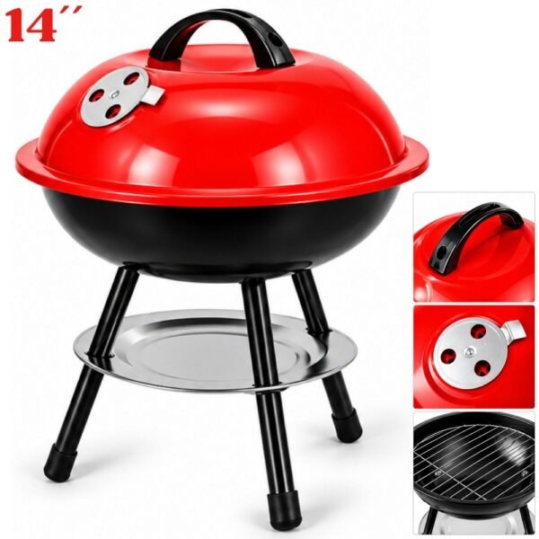 Parrilla Asador BBQ Con Tapa Portatil 14 Pulgadas