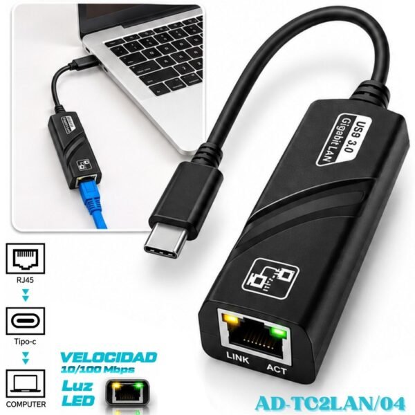 Adaptador De Red Ethernet Tipo C 3.1 100mbp