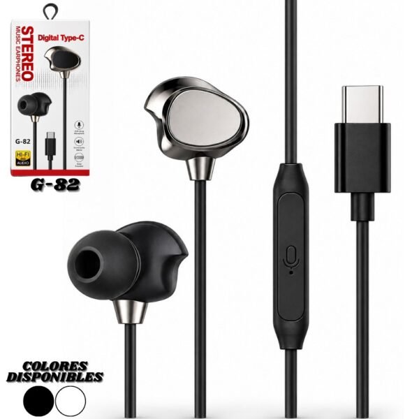 Audifonos Alambricos Manos Libres Con Microfono Tipo C G—82