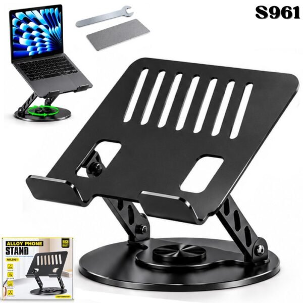 Base Soporte Portatil Para Tablet Laptop Ajustable Rotacion 360° Metalico S961