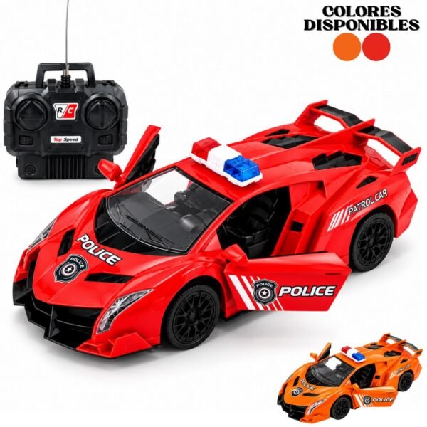 Juguete Carro De Policia A Control Remoto Recargable
