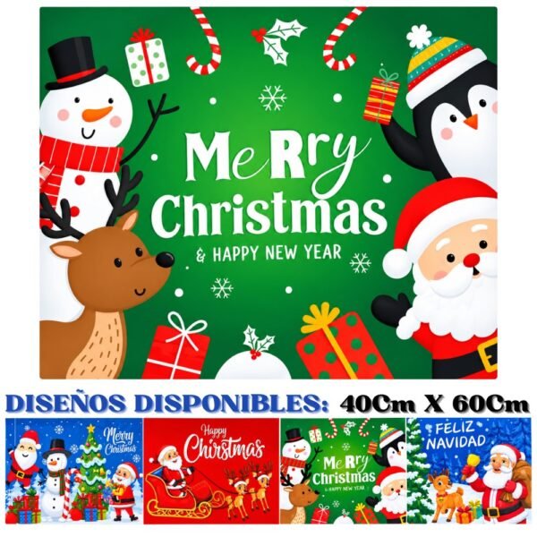 Tapete Navideño Alfombra Decorativa Antideslizante 40X60 Cm