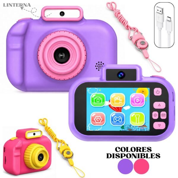 Camara De Fotografia Hd Digital Recargable Con Linterna Para Niños