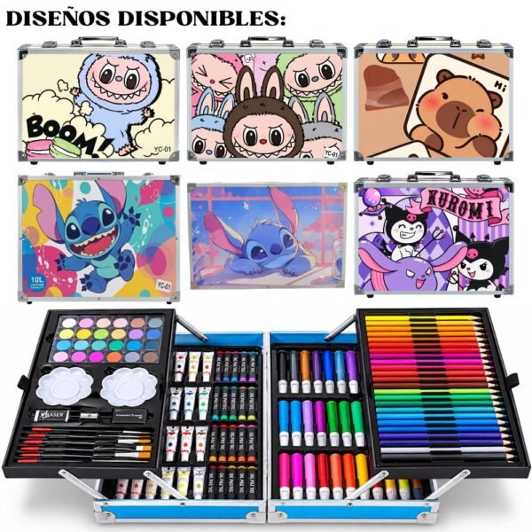 Set Kit De Arte Maleta 145 Piezas Diseños