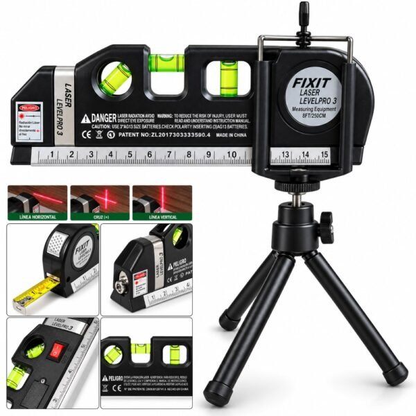 Medidor Nivel Laser De Linea Cruzada Con Soporte Level Pro03