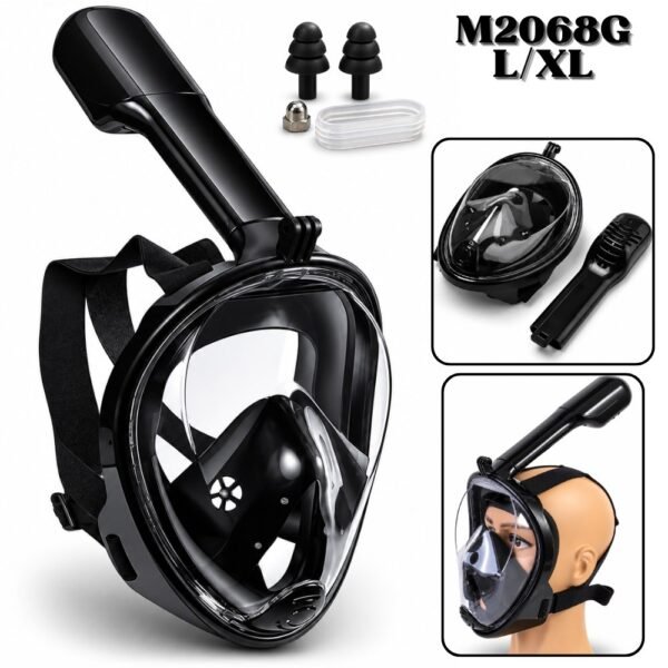 Careta Mascara De Buceo Snorkel Natacion L/XL Negro
