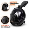 Careta Mascara De Buceo Snorkel Natacion L/XL Negro