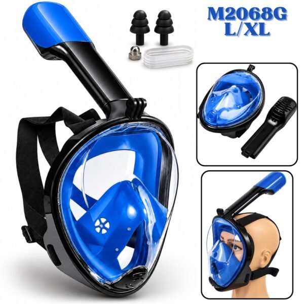 Careta Mascara De Buceo Snorkel Natacion L/XL Azul