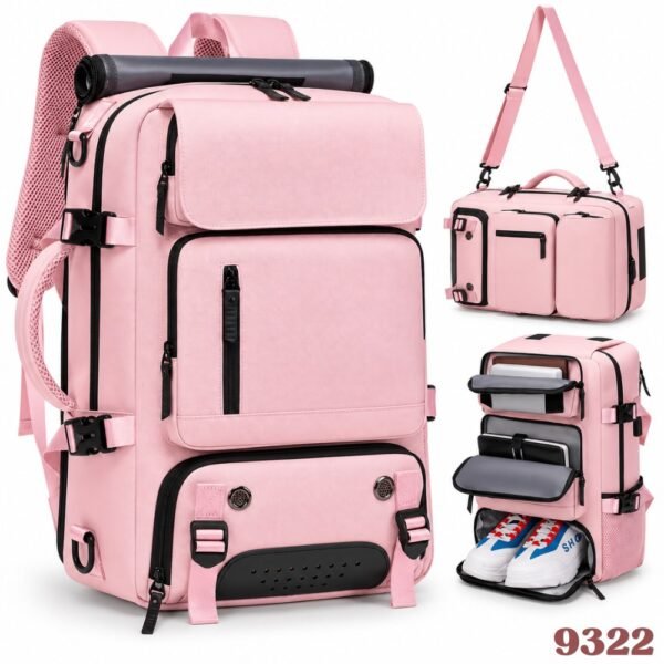 Bolso Morral Mochila De Viaje Portatil Tactico Multiuso Gran Capacidad Rosado