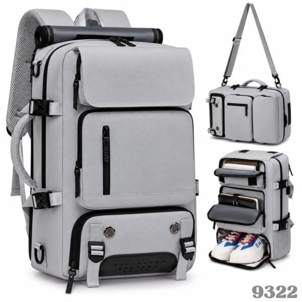 Bolso Morral Mochila De Viaje Portatil Tactico Multiuso Gran Capacidad Gris