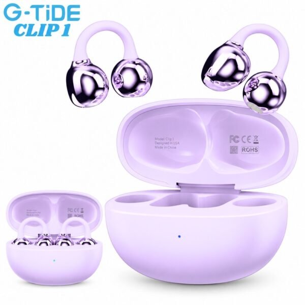 Audifonos Inalambricos Bluetooth Earcuff G-tide Clip 1 Morado