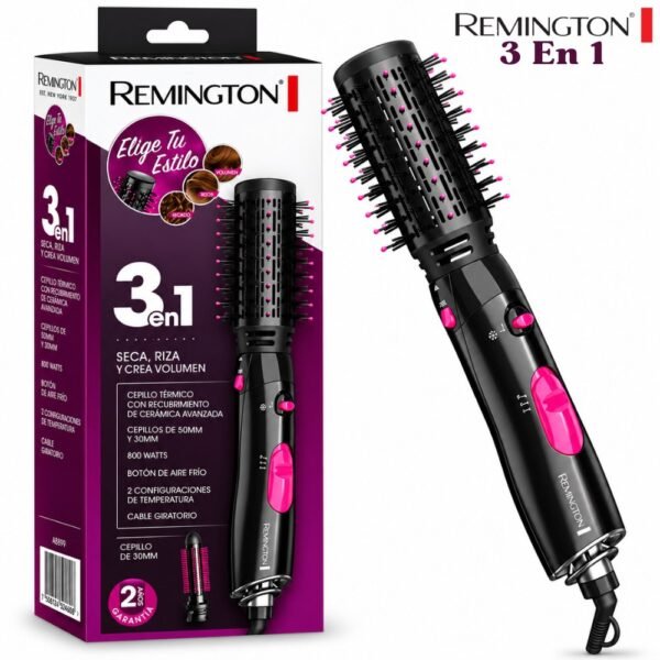 Cepillo Secador Para Cabello Remington Original 3 En 1